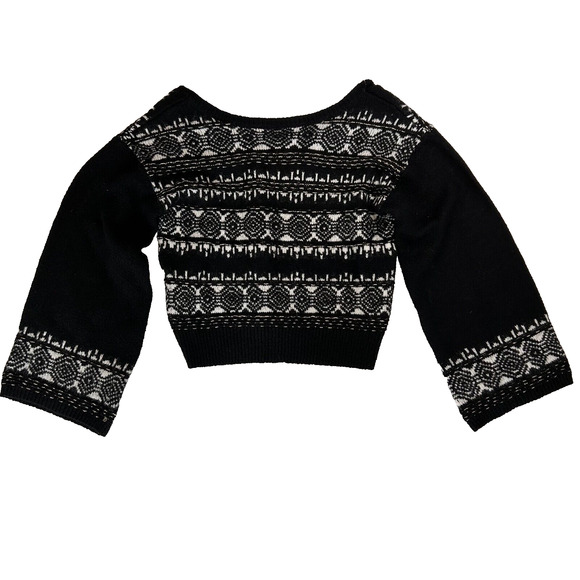 Sam Edelman Cropped Sweater Womens Medium Wide Sleeve Quiet Luxury Winter Chic - Picture 2 of 5